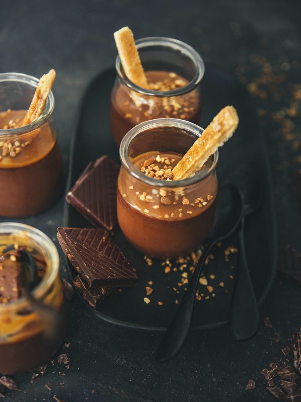 petits pots de crème chocolat au caramel beurre salé fresh.