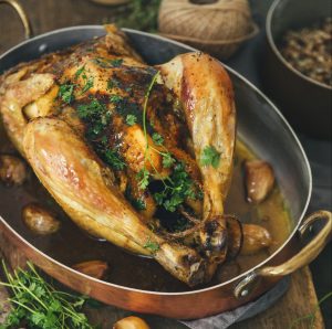 Poulet roti aux herbes