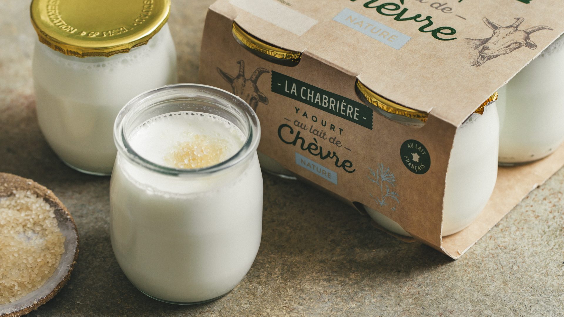 Yaourt nature au lait de chèvre fresh.