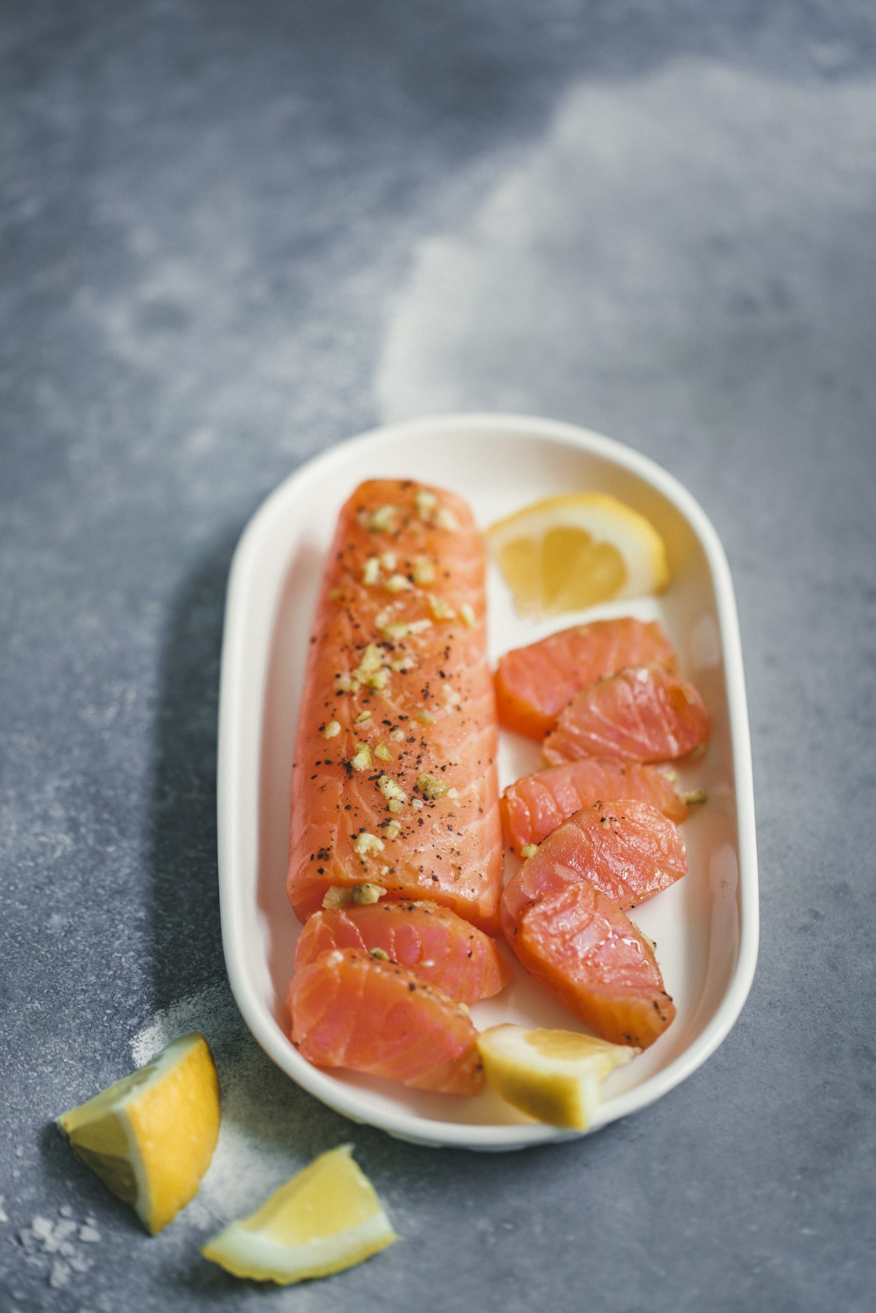 cœur de saumon fumé au citron et basilic - fresh.