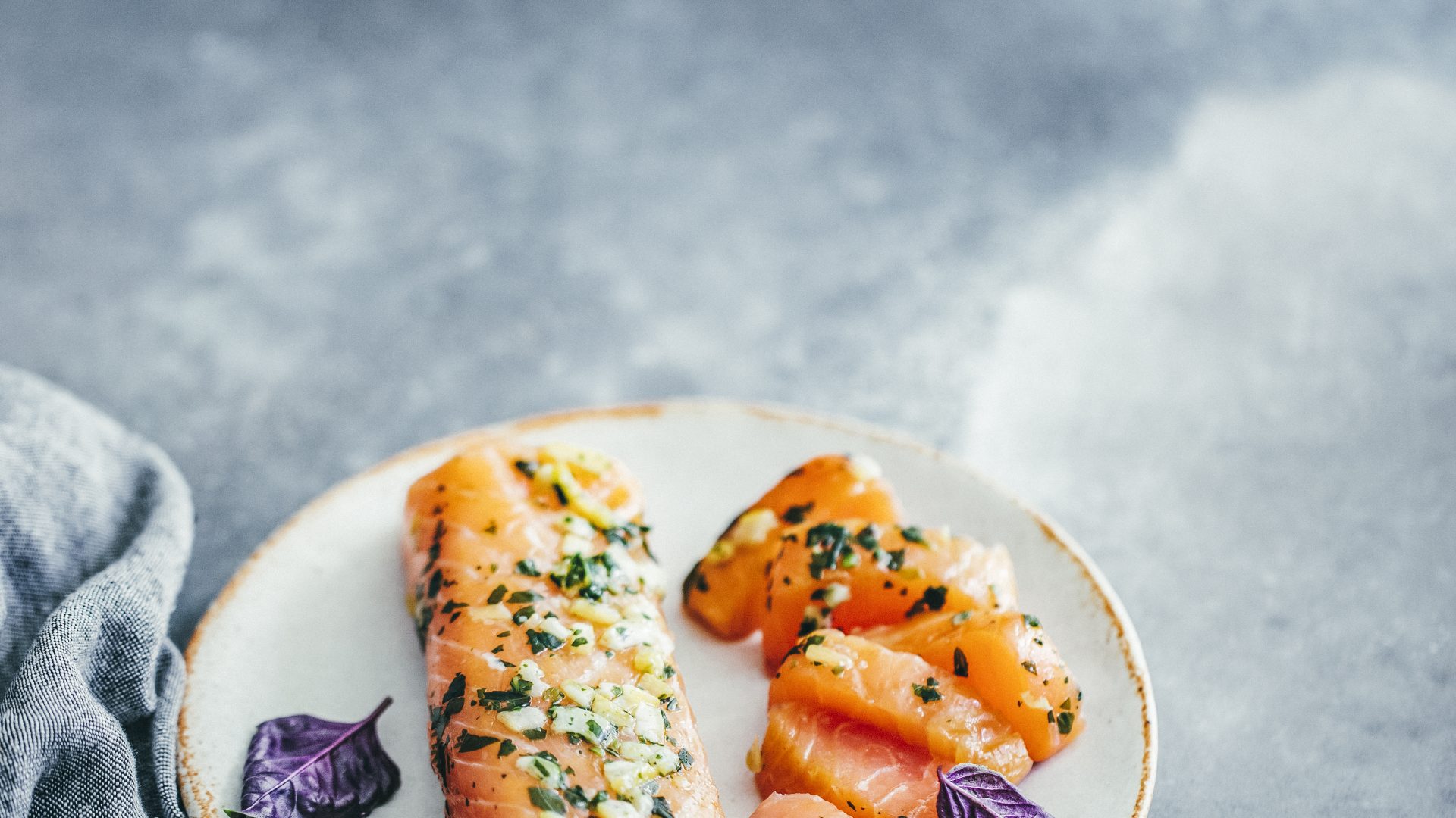 cœur de saumon fumé citron basilic