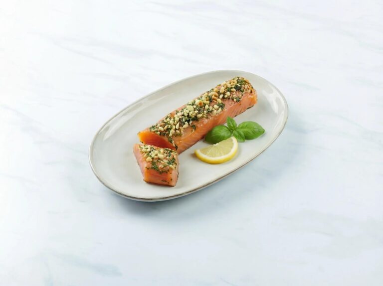 Cœur de saumon fumé au citron et basilic